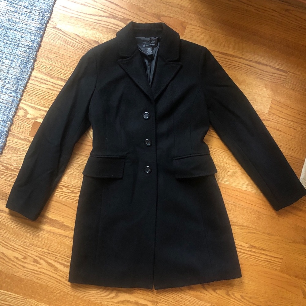 Women’s INC Wool Black Coat S Small